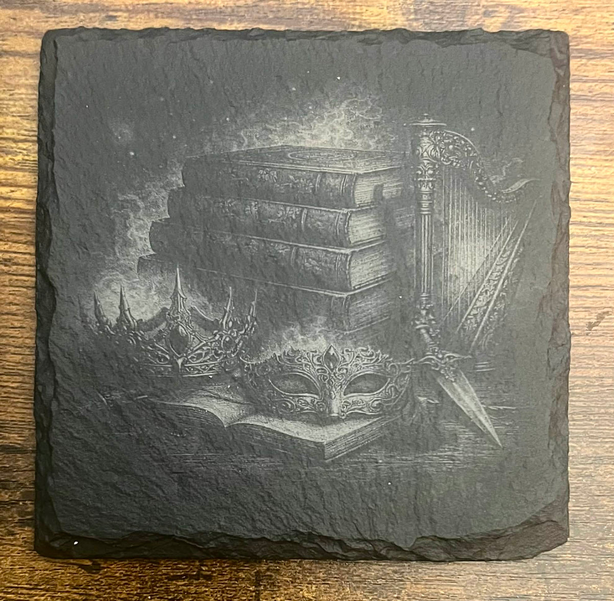 Night Court Coasters, BookTok Inspired Slate Coaster Set, Fantasy Reader Gift, Coffee Lover