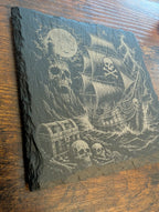 🏴‍☠️ Dark Pirate Ship Slate Coaster