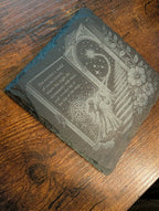 Fantasy Slate Coaster | Whimsical Bookish Decor | Enchanted Doorway & Starry Night Scene