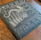 Sleeping Dragon Library Slate Coaster Fantasy Bookish Decor