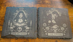Gothic Tarot Card Slate Coasters | Dark Academia Witchy Decor  Black & White Engraved Coaster Set, The Reader/  The Lovers