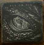 Fourth Wing Inspired Dragon & Lightning Slate Coaster Set, Bookish Fantasy Decor