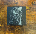Christian Kneeling Knight Engraved Slate Coaster | Warrior of God | Faith-Based Christian Gift | Prayer Décor | Religious Home Accent