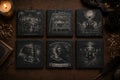 Night Court Coasters, BookTok Inspired Slate Coaster Set, Fantasy Reader Gift, Coffee Lover