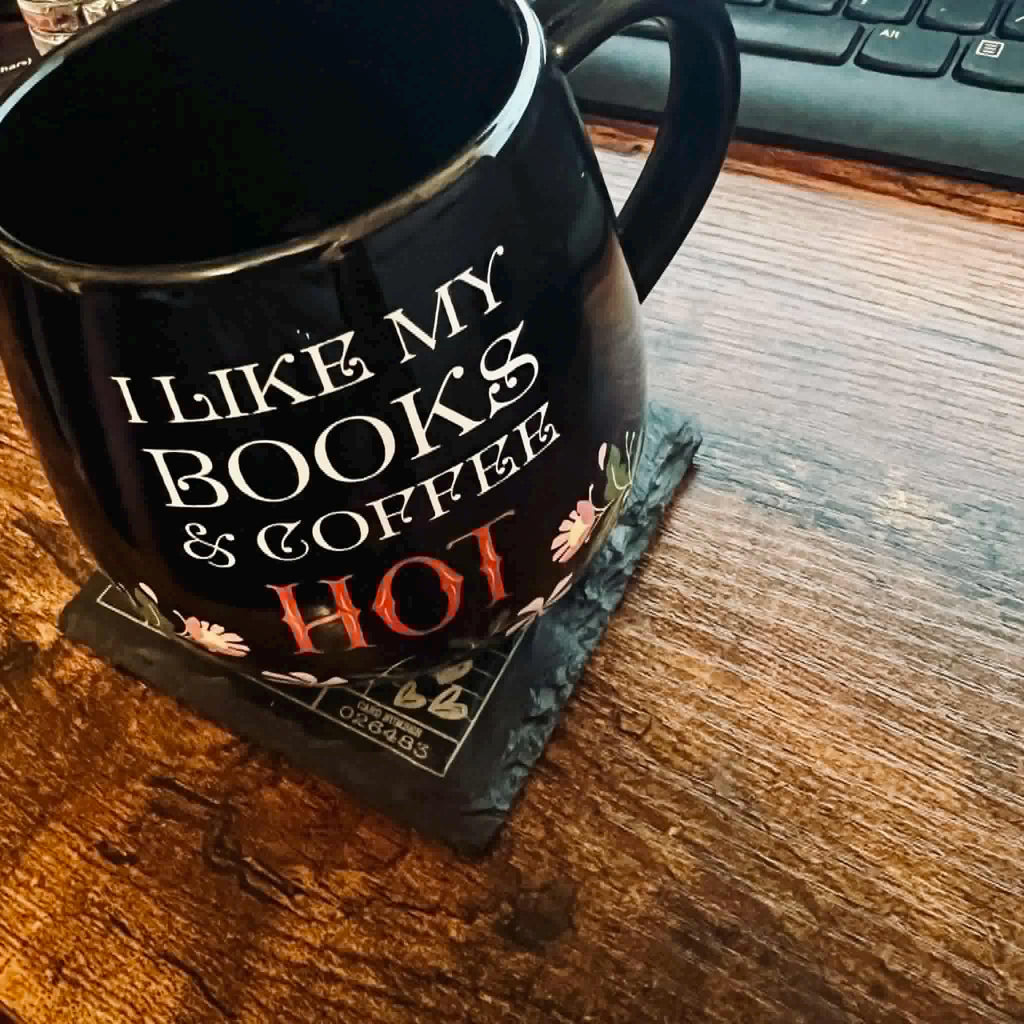 Bookish Library Card Coaster, Buy Books Tell Me Pretty, Reader Gift, Cozy Decor