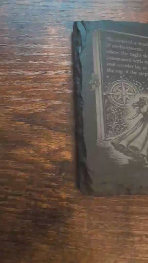 Fantasy Slate Coaster | Whimsical Bookish Decor | Enchanted Doorway & Starry Night Scene